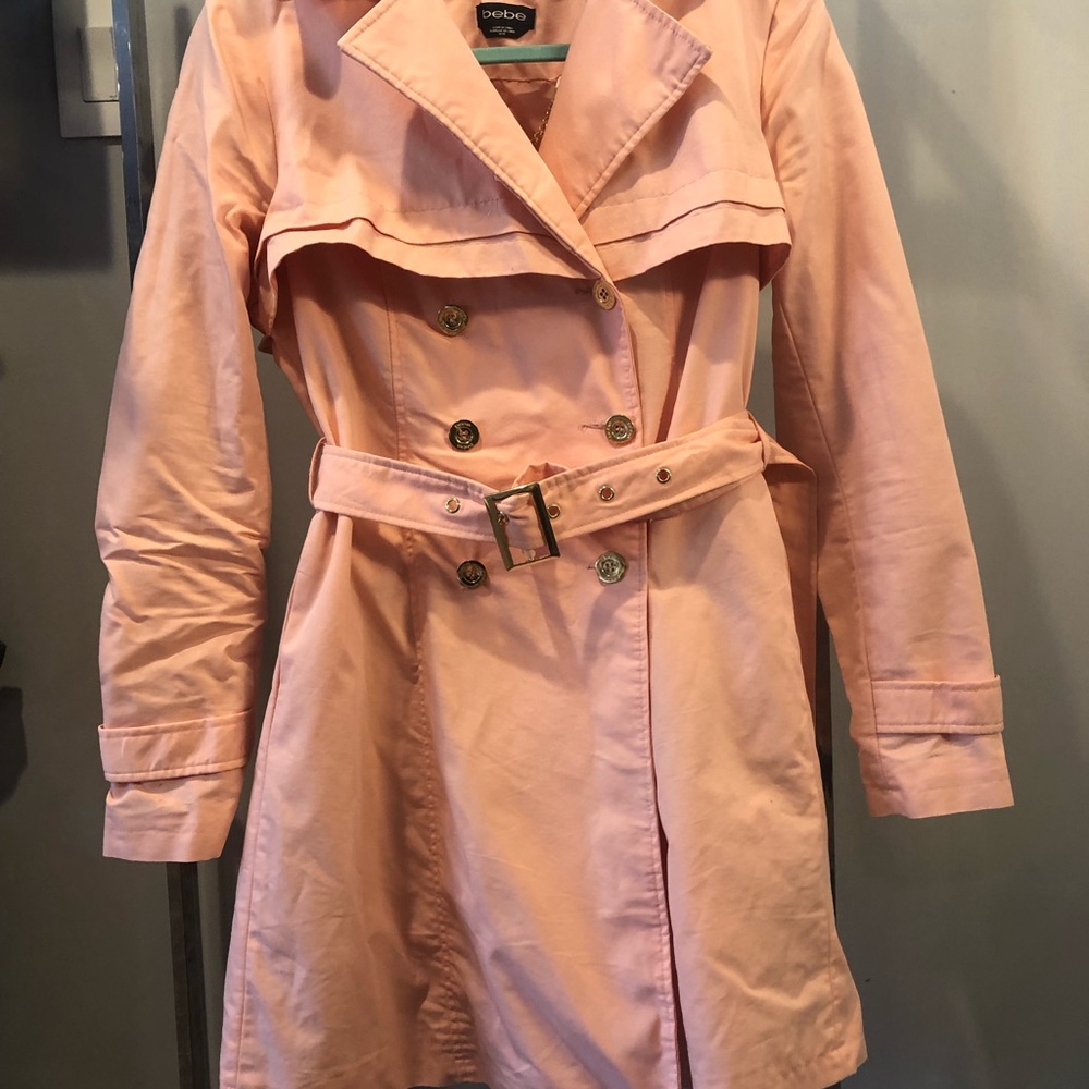 Bebe Trench Coat Peach Size M